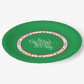 Green Iconic Christmas Paper Plate Papieren Bordje (Gekanteld)