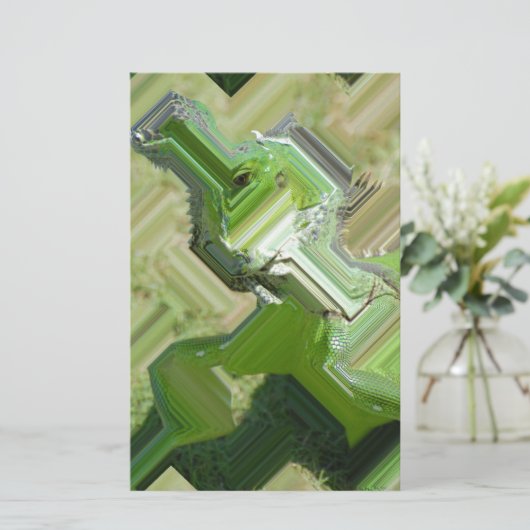 Green Iguana Briefpapier (Staand voorkant)