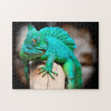Green Iguana Close-up, Jigzaag Puzzle