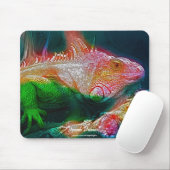 Green Iguana Fantasy Art Wildlife Mousemat Muismat (Met muis)
