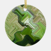 Green Iguana Keramisch Ornament (Voorkant)