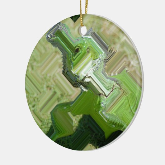 Green Iguana Keramisch Ornament (Links)