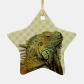 Green Iguana Keramisch Ornament (Achterkant)