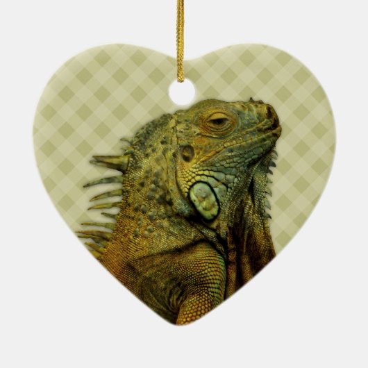 Green Iguana Keramisch Ornament (Achterkant)