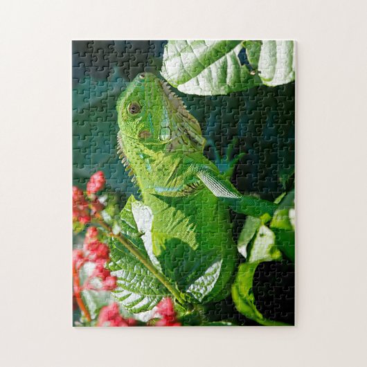 Green Iguana Lizard Legpuzzel (Verticaal)