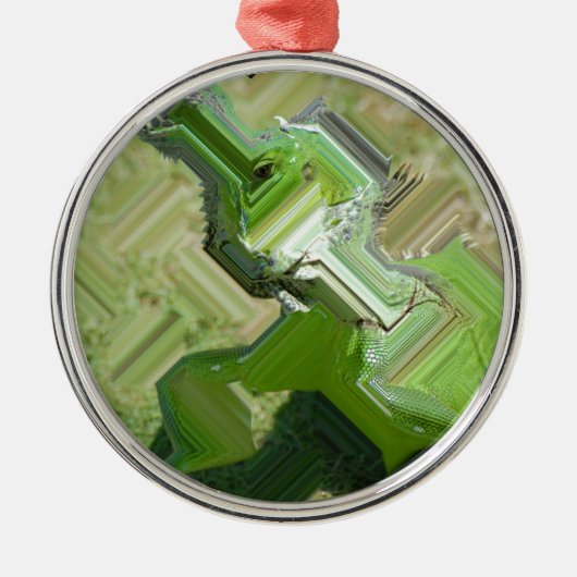Green Iguana Metalen Ornament (Voorkant)