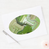 Green Iguana Ovale Sticker (Envelop)