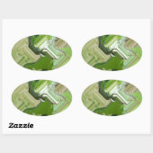 Green Iguana Ovale Sticker (Vel)