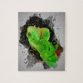 Green Iguana Waterverf Reptile Jigzaag Puzzle Legpuzzel (Verticaal)