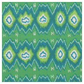 Green Ikat Linen Fabric Stof (Close Up)