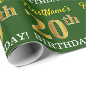 Green, Imitation Gold look "20th BIRTHDAY" Cadeaupapier (Rol Hoek)