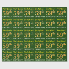 Green, Imitation Gold look "59th BIRTHDAY" Cadeaupapier