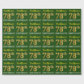 Green, Imitation Gold look "78th BIRTHDAY" Cadeaupapier (Vlak)