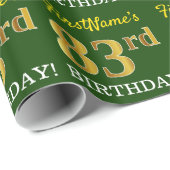 Green, Imitation Gold look "83rd BIRTHDAY" Cadeaupapier (Rol Hoek)