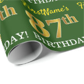 Green, Imitation Gold look "87th BIRTHDAY" Cadeaupapier (Rol Hoek)