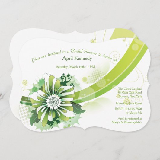 Green Impression Invitation Kaart (Voorkant / Achterkant)