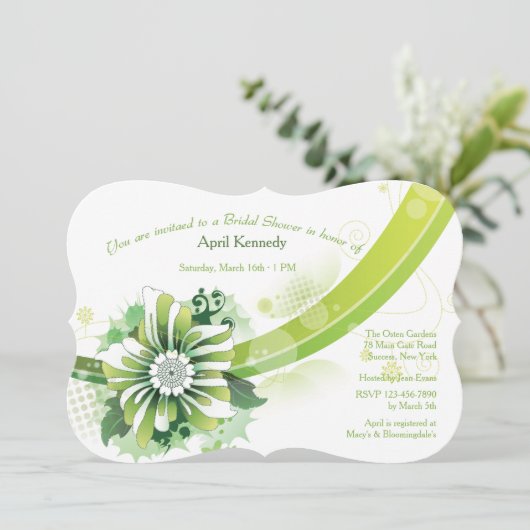 Green Impression Invitation Kaart (Staand voorkant)