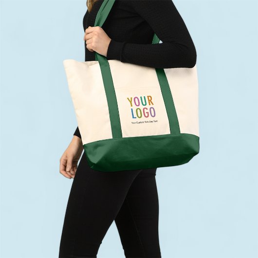 Green Impulse Canvas Canvas tas Custom Logo Large