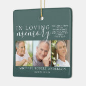 Green in Loving Memory Photo Memorial Tribution Keramisch Ornament (Links)