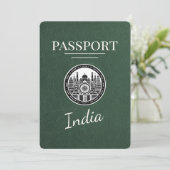 Green India Passport Bewaar de datum Save The Date (Staand voorkant)