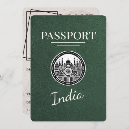Green India Passport Bewaar de datum Save The Date