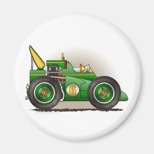 Green Indy Race Car Magnets Magneet