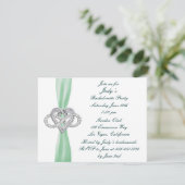 Green Infinity Heart Bachelorette Party Invitation Kaart (Staand voorkant)