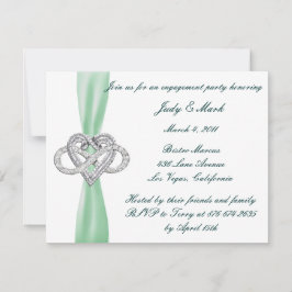 Green Infinity Heart Engagement Party Uitnodiging