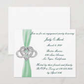 Green Infinity Heart Engagement Party Uitnodiging (Voorkant / Achterkant)