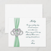Green Infinity Heart Maid of Honor Kaart (Voorkant / Achterkant)