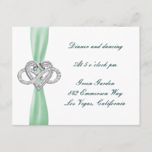 Green Infinity Heart Wedding Reception Kaart