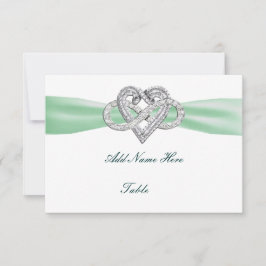 Green Infinity Heart Wedding Table Kaart