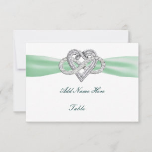 Green Infinity Heart Wedding Table Kaart