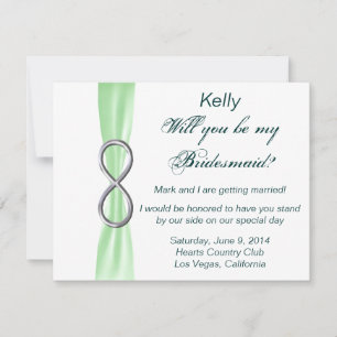 Green Infinity Wedding Bridesmaid Kaart