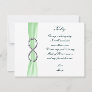 Green Infinity Wedding Maid of Honor Kaart
