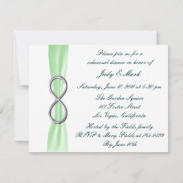 Green Infinity Wedding Rehearsal Dinner Invitation Kaart