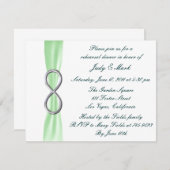 Green Infinity Wedding Rehearsal Dinner Invitation Kaart (Voorkant / Achterkant)