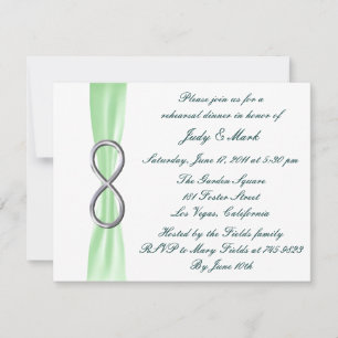 Green Infinity Wedding Rehearsal Dinner Invitation Kaart