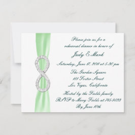 Green Infinity Wedding Rehearsal Dinner Invitation Kaart