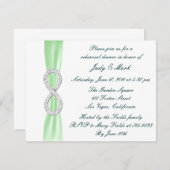 Green Infinity Wedding Rehearsal Dinner Invitation Kaart (Voorkant / Achterkant)