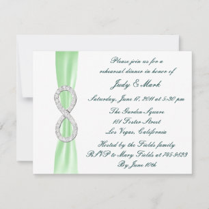 Green Infinity Wedding Rehearsal Dinner Invitation Kaart