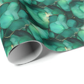 Green Ink Christmas Wrapping Paper Cadeaupapier (Rol Hoek)