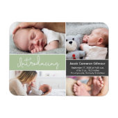 Green Introduction Baby Custom Photo Collage Magneet (Horizontaal)