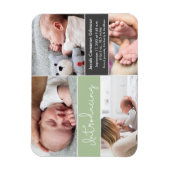 Green Introduction Baby Custom Photo Collage Magneet (Verticaal)