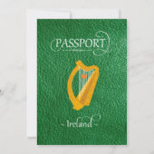 Green Ireland Passport Invitation Kaart (Achterkant)
