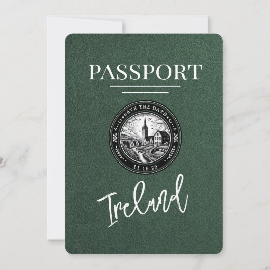 Green Ireland Passport Save the Date (Voorkant)