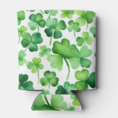 Green Ireland Shamrock Ierse achternaam Custom Blikjeskoeler (Achterkant)