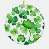 Green Ireland Shamrock Ierse achternaam Custom Keramisch Ornament (Achterkant)