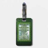 Green Irish Blessing Bagagelabel (Achterkant verticaal)