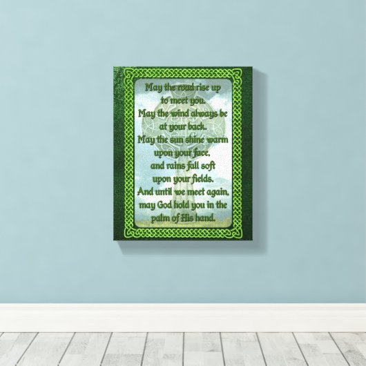 Green Irish Blessing Canvas Afdruk (Insitu (Houten vloer))